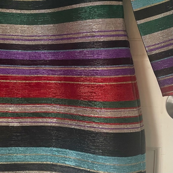 Trina Turk Metallic Multicolor Shift Dress 4 Rainbow Evening Party Cocktail - Picture 9 of 12